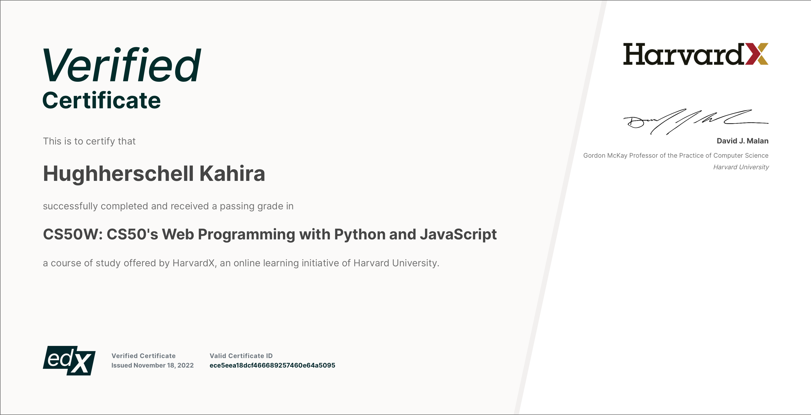 CS50W: CS50's Web Programming with Python and JavaScript